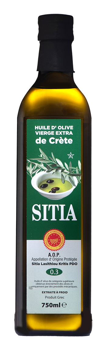 HUILE D'OLIVE VIERGE EXTRA "AOP SITIA" 0.3% 75cl