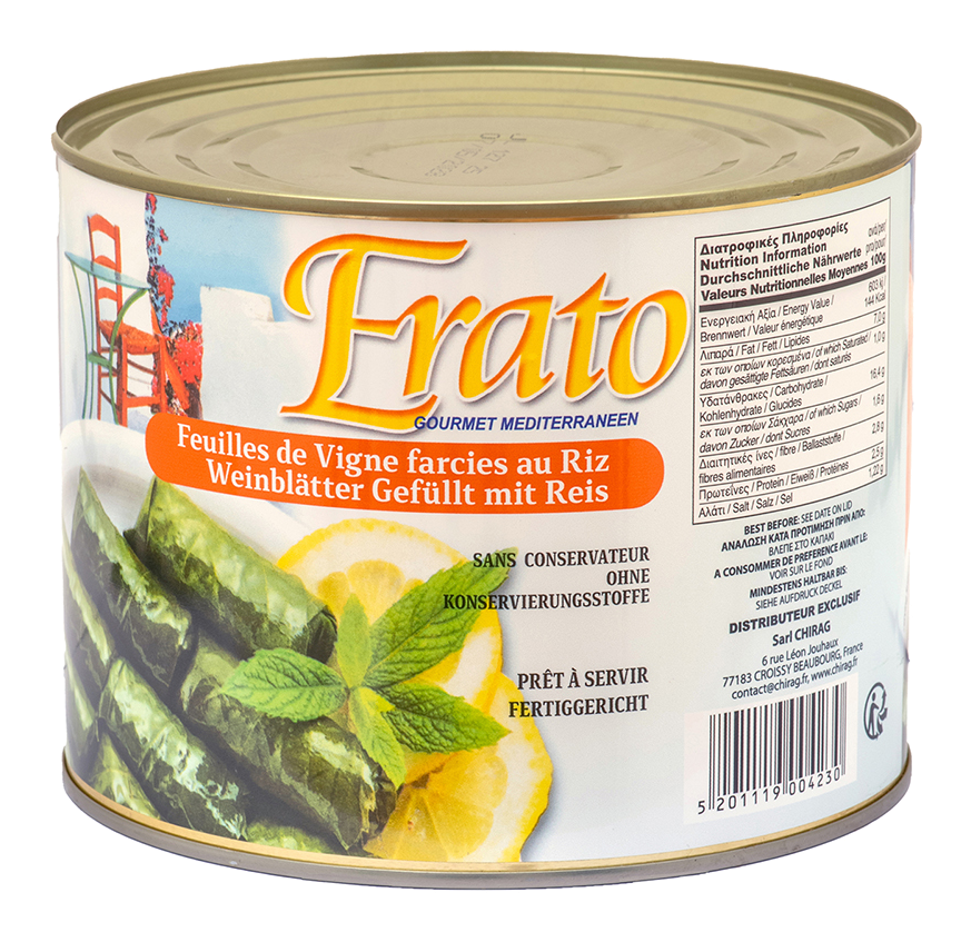 FEUILLES DE VIGNE FARCIES AU RIZ "ERATO" 2kgs