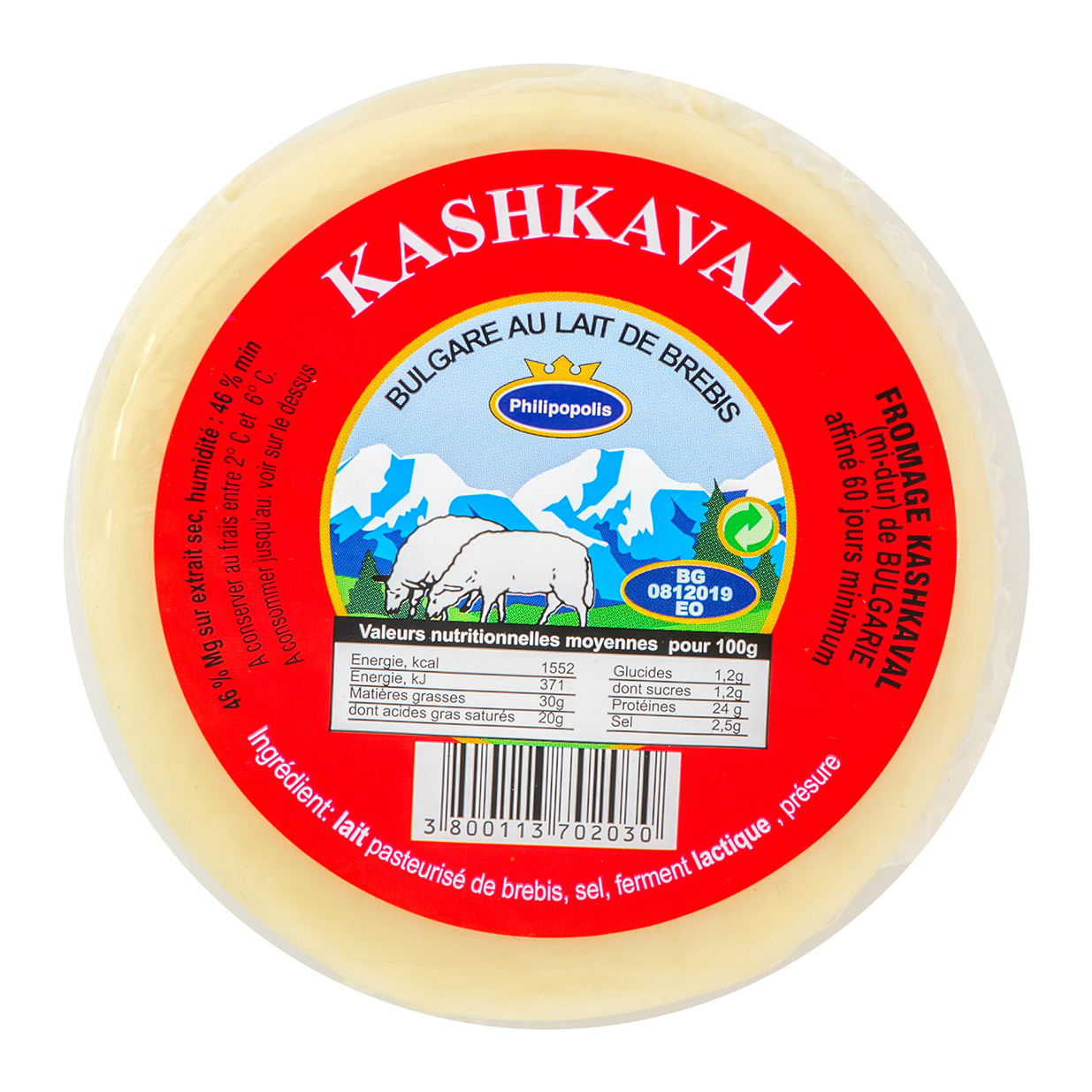 KASHKAVAL (au lait de brebis) ~ 450gr x 12