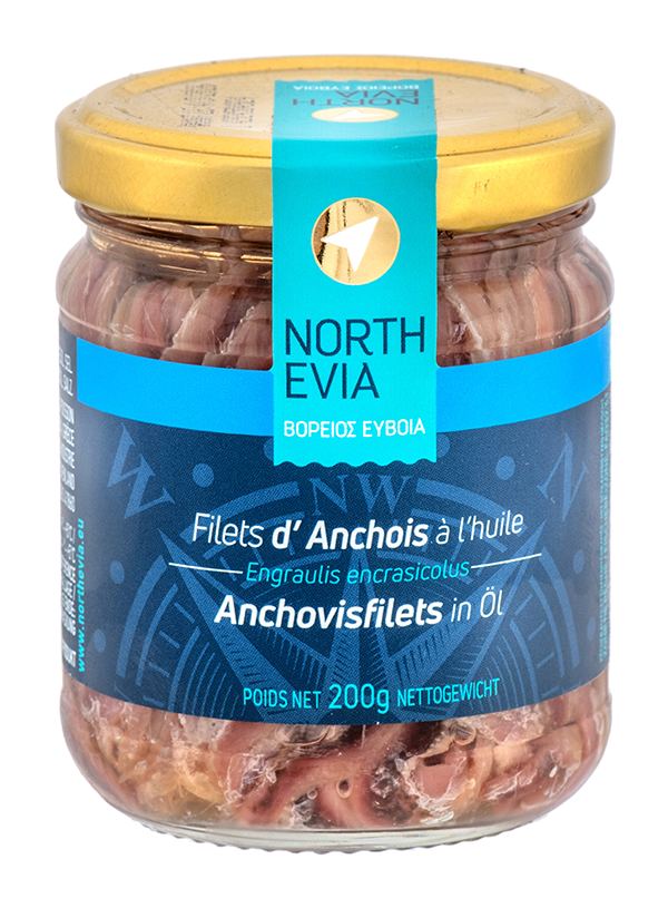 FILETS D'ANCHOIS A L'HUILE BCX 200gr "NORTH EVIA"