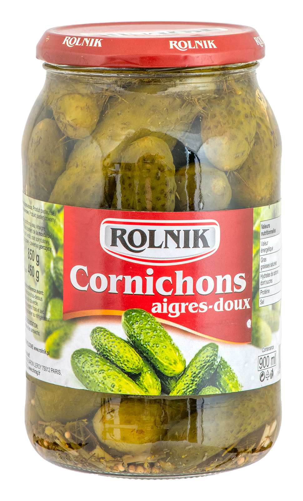 CORNICHONS AIGRES-DOUX 900ml