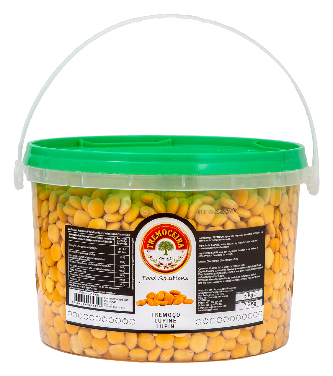 LUPINS GEANTS CUITS EN SAUMURE 5kg (13/15 MM)