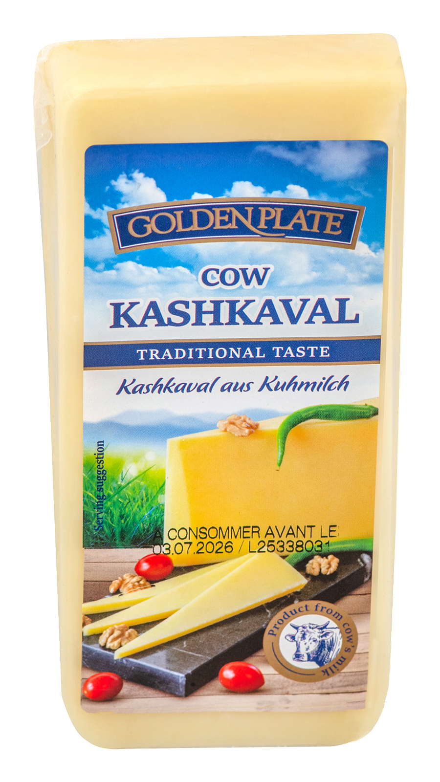 KASHKAVAL FROMAGE MI DUR ( au lait de vache) 40%MG 320gr x 26