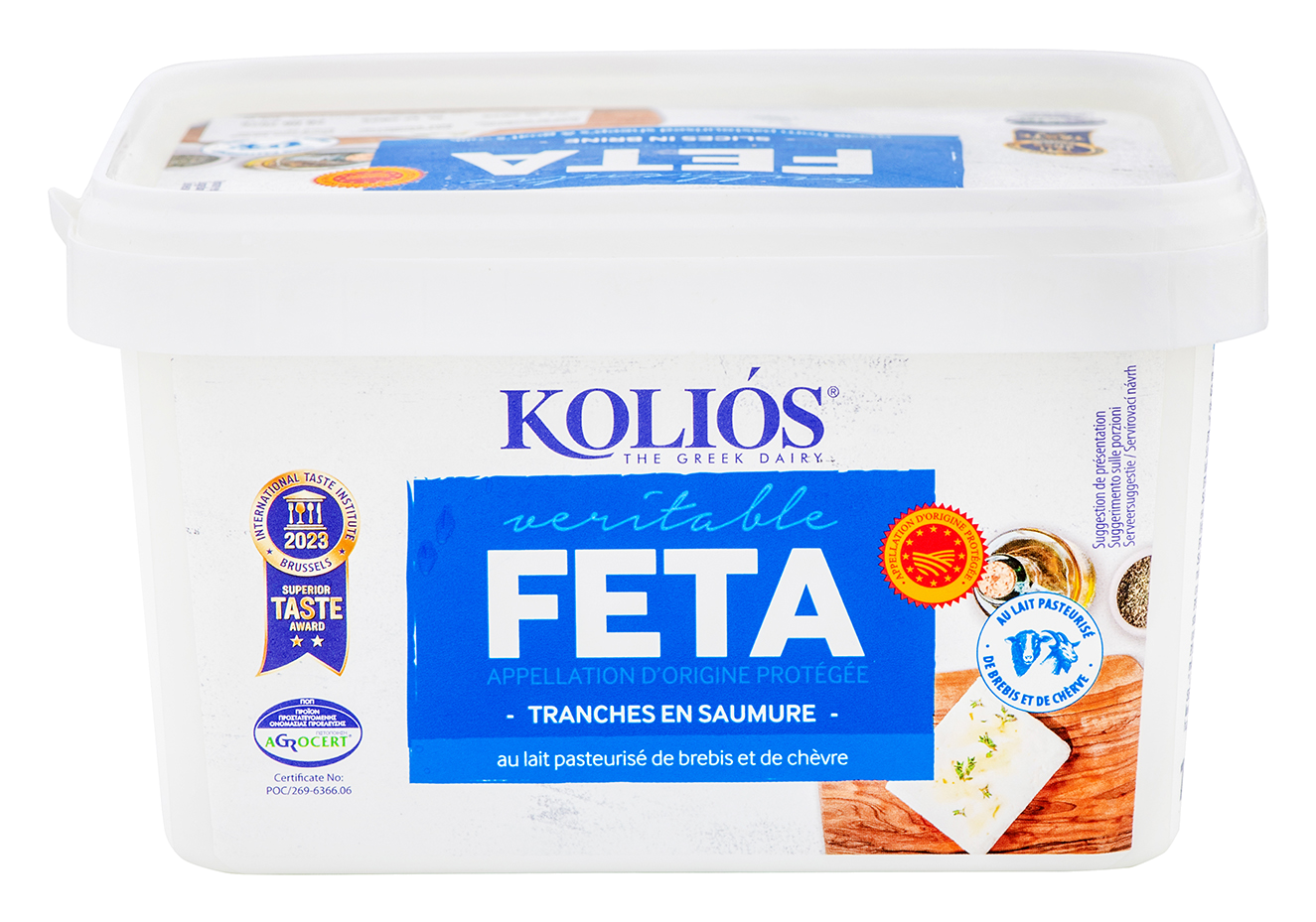 FETA AOP "KOLIOS" ( tranchée en saumure) 43% MG 1kg