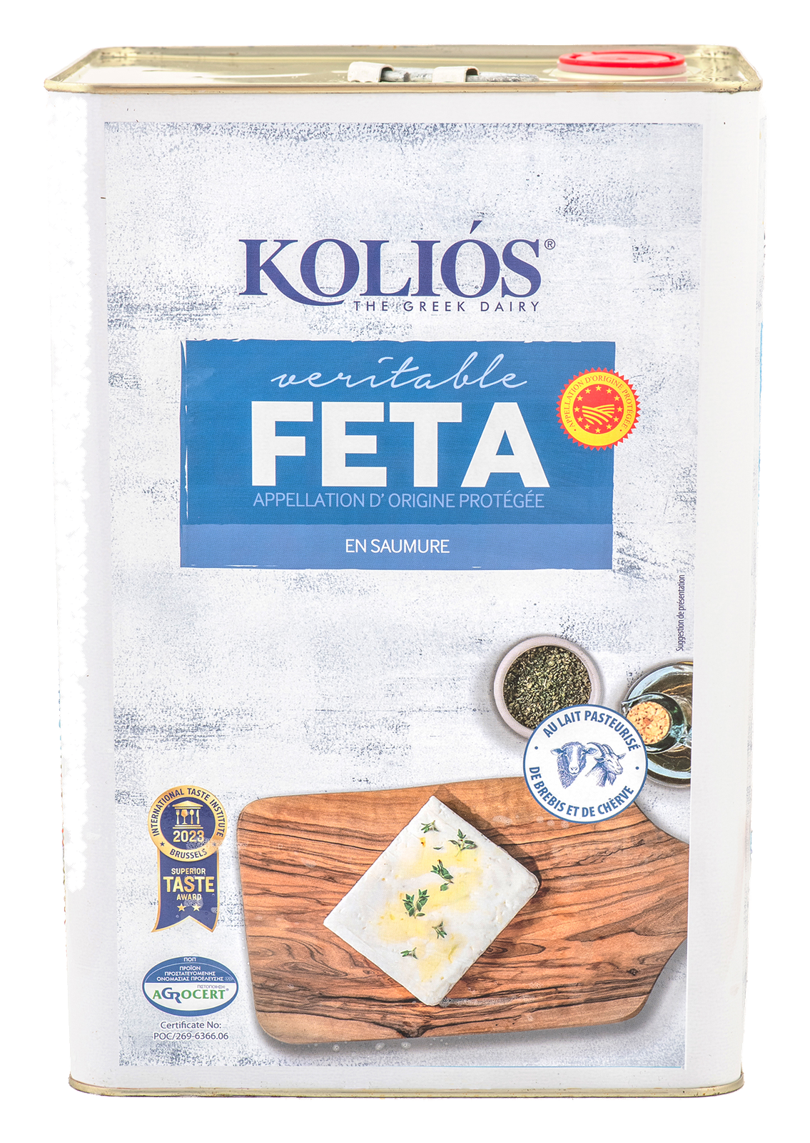 FETA AOP "KOLIOS" (en saumure) 43% MG ~ 14kgs