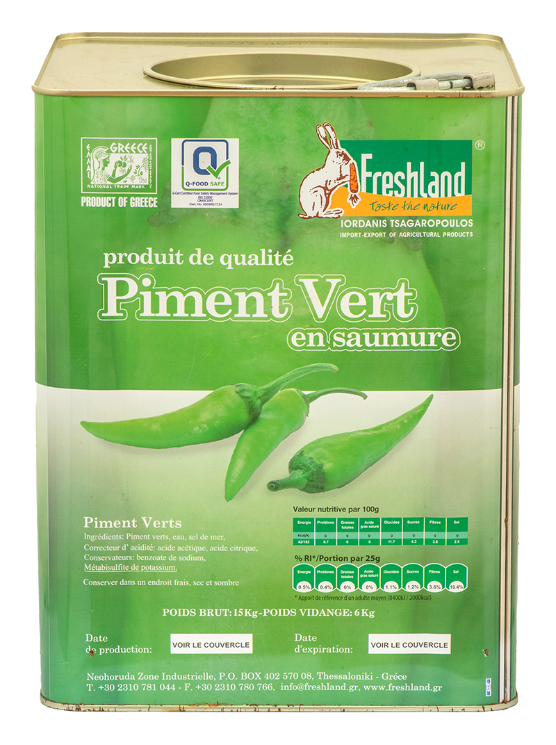 PIMENTS VERTS LONGS "FRESHLAND" 6kgs